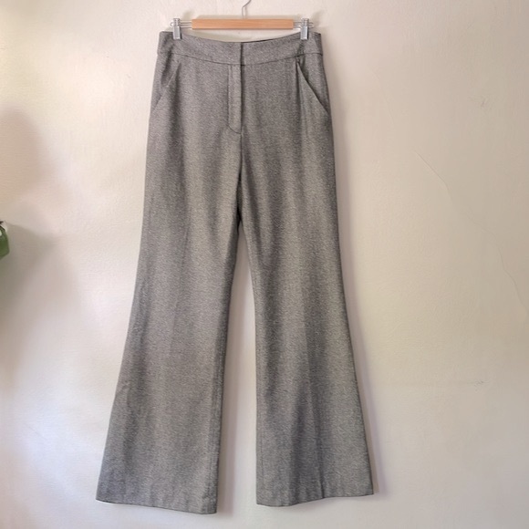 VERONICA BEARD Lebone Wool Tweed Loose Flared Pants in Gray Multi - Picture 4 of 13
